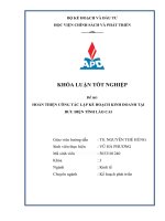 Chuyên đề tốt nghiệp _ Hoàn thiện kế hoạch kinh doanh tại Bưu điện tỉnh Lào Cai 2016