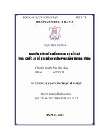 Nghiên cứu về chẩn đoán và xử trí thai chết lưu đẻ tại bệnh viện phụ sản trung ương 