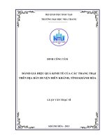 Đánh giá hiệu quả kinh tế của các trang trại trên địa bàn huyện diên khánh, tỉnh khánh hòa