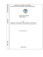 INCREASE THE EFFICIENCY OF LENDING ACTIVITIES FOR INDIVIDUAL CUSTOMERS AT TECHCOMBANK KEANGNAM 