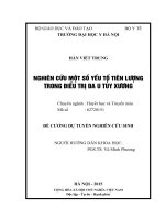 NGHIÊN cứu một số yếu tố TIÊN LƯỢNG TRONG điều TRỊ đa u tủy XƯƠNG 