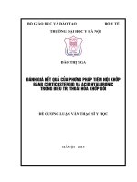 ĐÁNH GIÁ kết QUẢ của PHƯƠNG PHÁP TIÊM nội KHỚP BẰNG CORTICOSTEROID và ACID HYALURONIC TRONG điều TRỊ THOÁI hóa KHỚP gối 