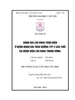 ĐÁNH GIÁ lão KHOA TOÀN DIỆN ở BỆNH NHÂN đái THÁO ĐƯỜNG TYP 2 CAO TUỔI tại BỆNH VIỆN lão KHOA TRUNG ƯƠNG 