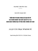 THẨM ĐỊNH tín DỤNG TRUNG dài hạn đối với các DOANH NGHIỆP sản XUẤT GẠCH ốp lát tại NGÂN HÀNG THƯƠNG mại cổ PHẦN CÔNG THƯƠNG VIỆT NAM 