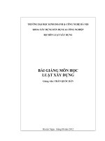 BÀI GIẢNG môn học LUẬT xây DỰNG 