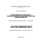GIẢI PHÁP mở RỘNG CHO VAY hộ sản XUẤT tại NGÂN HÀNG NÔNG NGHIỆP và PHÁT TRIỂN NÔNG THÔN VIỆT NAM CHI NHÁNH TỈNH ĐỒNG THÁP 