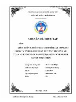KIỂM TOÁN KHOẢN mục CHI PHÍ HOẠT ĐỘNG DO CÔNG TY TNHH KIỂM TOÁN tư vấn tài CHÍNH kế TOÁN và KIỂM TOÁN NAM VIỆT(AASCN)   CHI NHÁNH hà nội THỰC HIỆN 