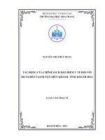 Tác động của chính sách bảo hiểm y tế đối với hộ nghèo tại huyện diên khánh, tỉnh khánh hòa