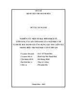 NGHIÊN cứu một số đặc điểm DỊCH tễ, lâm SÀNG và cận lâm SÀNG của NGỘ độc cấp và bước đầu ĐÁNH GIÁ ỨNG DỤNG lọc máu LIÊN tục TRONG điều TRỊ NGỘ độc cấp ở TRẺ EM 