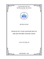 Đánh giá sức tải du lịch sinh thái tại khu bảo tồn biển vịnh nha trang