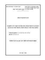 luận án nghiên cứu một số phương pháp phân cụm bán giám sát mờ trong phân đoạn ảnh nha khoa tt 