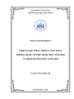 Chiến lược phát triển cảng hàng không quốc tế phú quốc đến năm 2020 và định hướng đến năm 2030