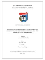 ASSESSMENT OF PLANT BIODIVERSITY AND HUMAN ACTIVITY IMPACTS ON MANGROVE ECOSYSTEM IN CON VANH AREA   TIEN HAI DISTRICT   THAI BINH PROVINCE 