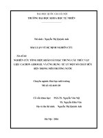 NGHIÊN cứu TỔNG hợp, KHẢO sát đặc TRƯNG cấu TRÚC vật LIỆU CACBON AEROGEL và ỨNG DỤNG xử lý một số CHẤT hữu bền TRONG môi TRƯỜNG nước 