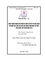 THỰC TRẠNG BỆNH sâu RĂNG và một số yếu tố LIÊN QUAN ở NGƯỜI CAO TUỔI tại KHU vực NÔNG THÔN một số TỈNH PHÍA NAM,VIỆT NAM năm 2015 