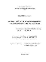 QUẢN lý NHÀ nước đối với HOẠT ĐỘNG TRUYỀN HÌNH TRẢ TIỀN tại VIỆT NAM 