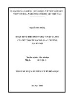 Hoạt động biểu diễn nghệ thuật ca trù của một số câu lạc bộ, giáo phường tại hà nội (TT)