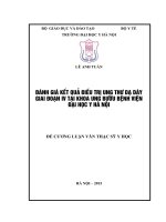 ĐÁNH GIÁ kết QUẢ điều TRỊ UNG THƯ dạ dày GIAI đoạn IV tại KHOA UNG bướu BỆNH VIỆN đại học y hà nội 