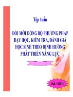 Bài giảng tập huấn đổi mới đồng bộ phương pháp dạy học, kiểm tra, đánh giá học sinh theo định hướng phát triển năng lực 