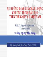 XU HƯỚNG ĐÁNH GIÁ CHẤT LƯỢNG  CHƯƠNG TRÌNH ĐÀO TẠO TRÊN THẾ GIỚI VÀ Ở VIỆT NAM