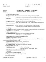 GIÁO ÁN TIẾNG ANH 9 UNIT 4