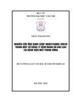 NGHIÊN cứu ỨNG DỤNG CHỤP INDOCYANINE GREEN TRONG một số BỆNH lý VIÊM MÀNG bồ đàu SAU tại BỆNH VIỆN mắt TRUNG ƯƠNG 