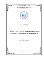 Phân tích các nhân tố ảnh hưởng đến thu nhập của nông hộ tại huyện tư nghĩa, tỉnh quảng ngãi
