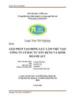 GIẢI PHÁP tạo ĐỘNG lực làm VIỆC tạo CÔNG TY CP đầu tư xây DỰNG và KINH DOANH ACC 
