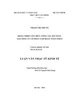 HOÀN THIỆN tổ CHỨC CÔNG tác kế TOÁN tại CÔNG TY cổ PHẦN tập đoàn TOÀN PHÁT 