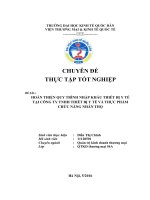 HOÀN THIỆN QUY TRÌNH NHẬP KHẨU THIẾT bị y tế tại CÔNG TY TNHH THIẾT bị y tế và THỰC PHẨM CHỨC NĂNG NHÂN THỌ 