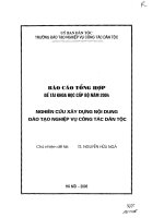 Nghiên cứu xây dựng nội dung đào tạo nghiệp vụ công tác dân tộc 