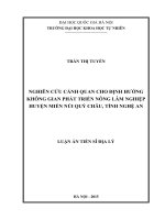 Nghiên cứu cảnh quan cho định hướng không gian phát triển nông lâm nghiệp huyện miền núi quỳ châu, tỉnh nghệ an 
