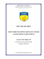 Hoàn thiện hệ thống kiểm soát nội bộ tại bảo hiểm xã hội tp hồ chí minh 