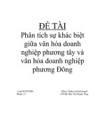Đề tài phân tích sự khác biệt giữa văn hóa doanh nghiệp phương tây và văn hóa doanh nghiệp phương đông 