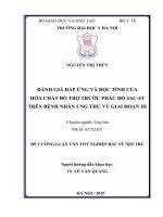 ĐÁNH GIÁ đáp ỨNG và độc TÍNH của hóa CHẤT bổ TRỢ TRƯỚC PHÁC đồ 4AC 4t TRÊN BỆNH NHÂN UNG THƯ vú GIAI đoạn III 