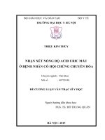 NHẬN xét NỒNG độ ACID URIC máu ở BỆNH NHÂN CÓ hội CHỨNG CHUYỂN HÓA 