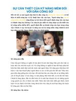 SỰ cần THIẾT của kỹ NĂNG mềm đối với dân CÔNG sở 