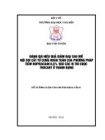 ĐÁNH GIÁ HIỆU QUẢ GIẢM ĐAU SAU mổ nội SOI cắt tử CUNG HOÀN TOÀN của PHƯƠNG PHÁP TIÊM ROPIVACAIN 0,5% vào các vị TRÍ CHỌC TROCART ở THÀNH BỤNG 