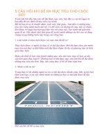 5 câu hỏi KHI đề RA mục TIÊU CHO CUỘC đời 