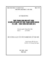 THỰC TRẠNG SINH MEN bất TOÀN và mối LIÊN QUAN với THỰC TRẠNG NHIỄM DIOXIN ởa lưới – THỪA THIÊN HUẾ năm 2015 