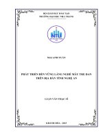 Phát triển bền vững làng nghề mây tre đan trên địa bàn tỉnh nghệ an