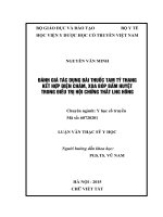 ĐÁNH GIÁ tác DỤNG bài THUỐC TAM tý THANG kết hợp điện CHÂM, XOA bóp bấm HUYỆT TRONG điều TRỊ hội CHỨNG THẮT LƯNG HÔNG 