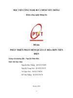 PHÁT TRIỂN PHẦN mềm QUẢN lý hóa đơn TIỀN điện 