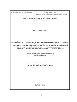 luận án nghiên cứu tổng hợp màng hydroxyapatit bằng phương pháp điện hóa trên nền thép không gỉ 316l có và không có màng titan nitrua 