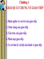 Bài giảng Giao tiếp trong kinh doanh - Chương 1 Khái quát chung về giao tiếp