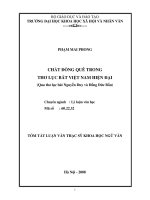 luận án CHẤT ĐỒNG QUÊ TRONG THƠ lục bát VIỆT NAM HIỆN đại (qua thơ lục bát nguyễn duy và đồng đức bốn) 