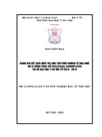 ĐÁNH GIÁ kết QUẢ điều TRỊ UNG THƯ PHỔI KHÔNG tế bào NHỎ gđ IV BẰNG PHÁC đồ PACLITAXEL CARBOPLATIN tại BV đại học y hà nội từ 2010   2015 