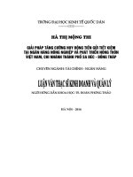 GIẢI PHÁP TĂNG CƯỜNG HUY ĐỘNG TIỀN gửi TIẾT KIỆM tại NGÂN HÀNG NÔNG NGHIỆP và PHÁT TRIỂN NÔNG THÔN VIỆT NAM, CHI NHÁNH THÀNH PHỐ SA đéc   ĐỒNG THÁP 