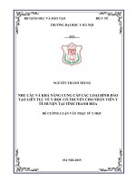 NHU cầu và KHẢ NĂNG CUNG cấp các LOẠI HÌNH đào tạo LIÊN tục về y học cổ TRUYỀN CHO NHÂN VIÊN y tế HUYỆN tại TỈNH THANH hóa 