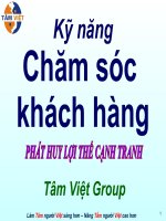 Bài giảng Kỹ năng chăm sóc khách hàng, phát huy lợi thế cạnh tranh
